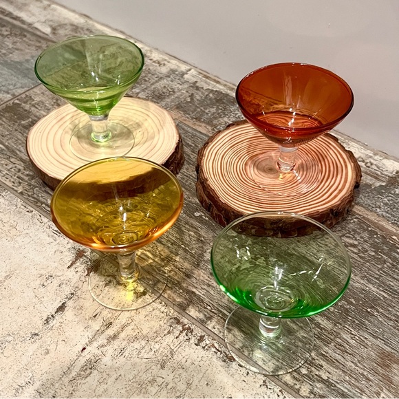 Vintage Mid Century Modern MCM Multicolor Martini Shot Glasses - Picture 4 of 5